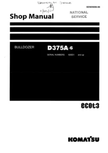 Komatsu D375A-6 Bulldozer Shop Manual SEN05006-06 PDF Download