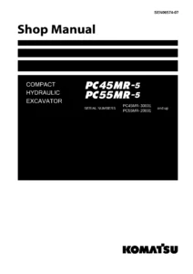 Komatsu PC45MR-5 & PC55MR-5 Compact Hydraulic Excavator Shop Manual PDF Download