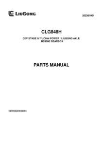 LiuGong CLG848H Wheel Loader Parts Manual PDF Download