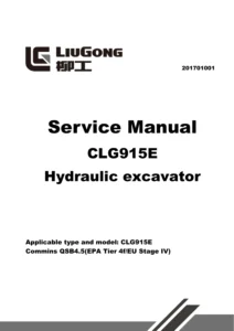 LiuGong CLG915E Excavator Service Manual 201701001 PDF Download