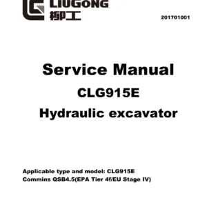 LiuGong CLG915E Excavator Service Manual 201701001 PDF Download