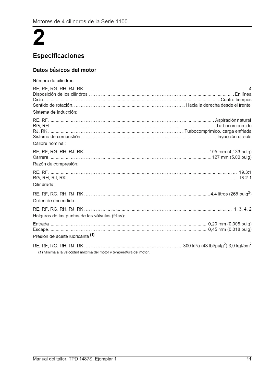 Perkins 1100 Series RE RF RG RH RJ RK 4-Cylinder Diesel Workshop Manual Spanish PDF Download - Image 3