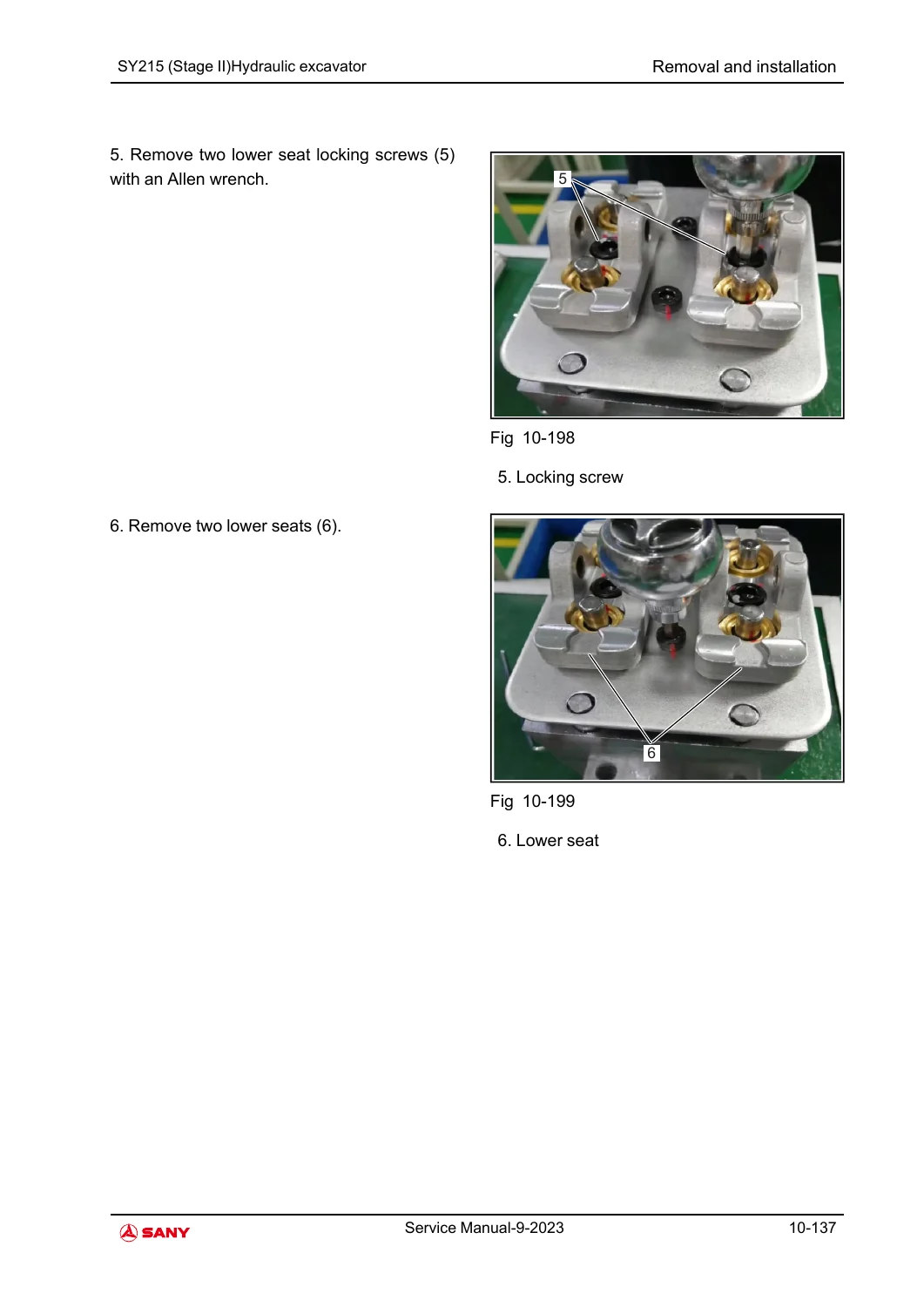 SANY SY215 (Stage Ⅱ) Hydraulic Excavator Service Manual PDF Download - Image 3