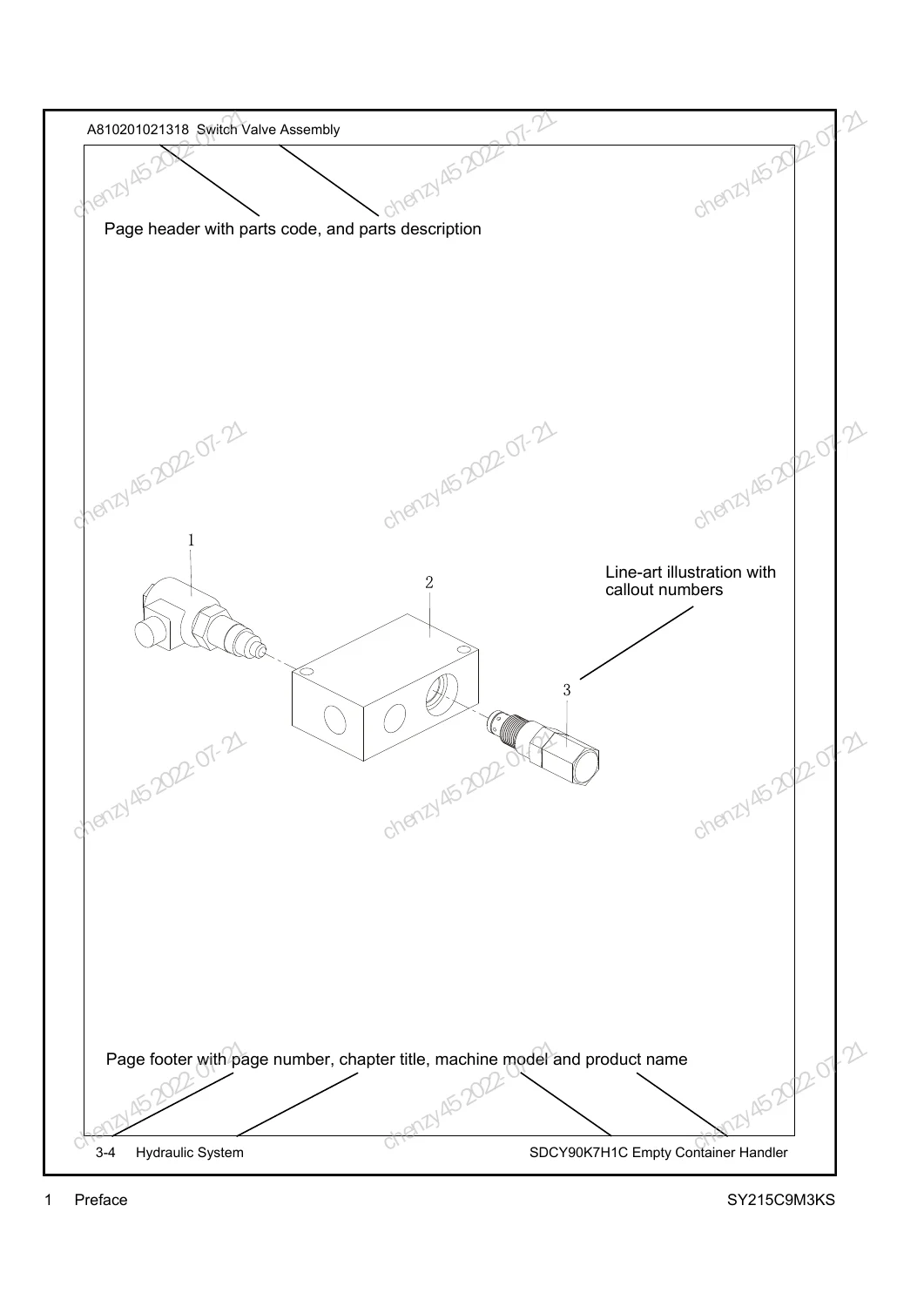 SANY SY215C9M3KS Hydraulic Excavator Parts Book PDF Download - Image 2
