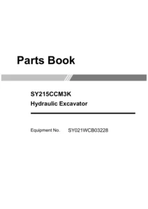 SANY SY215CCM3K Hydraulic Excavator Parts Book PDF Download