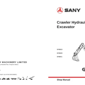 SANY SY55C3 SY55C9 SY60C1 Crawler Excavator Shop Manual PDF Download