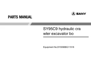 SANY SY95C9 Hydraulic Crawler Excavator Parts Manual PDF Download