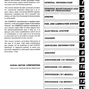 Suzuki DR650R DR650S Service Manual 1990-1993 PDF Download