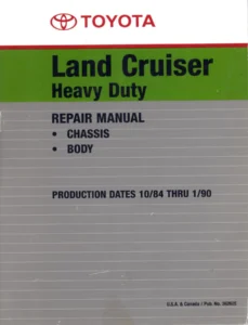 Toyota Land Cruiser Heavy Duty Repair Manual Chassis Body PDF Download