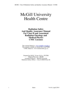 Varian Clinac 6EX 21EX Novalis Radiation Safety QA Operating Procedures Manual PDF Download