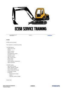 Volvo EC55B Mini Excavator Service Training Manual PDF Download