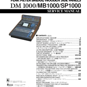 Yamaha DM1000 Digital Production Console, MB1000 Peak Meter Bridge & SP1000 Side Panels Service Manual