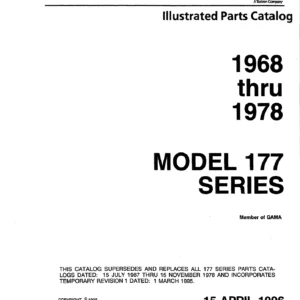 1968-1978 Cessna 177 Cardinal Series Illustrated Parts Catalog (P695-12)