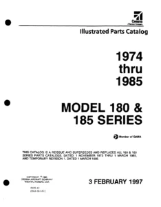 1974-1985 Cessna 180 & 185 Series Illustrated Parts Catalog (P699-12)