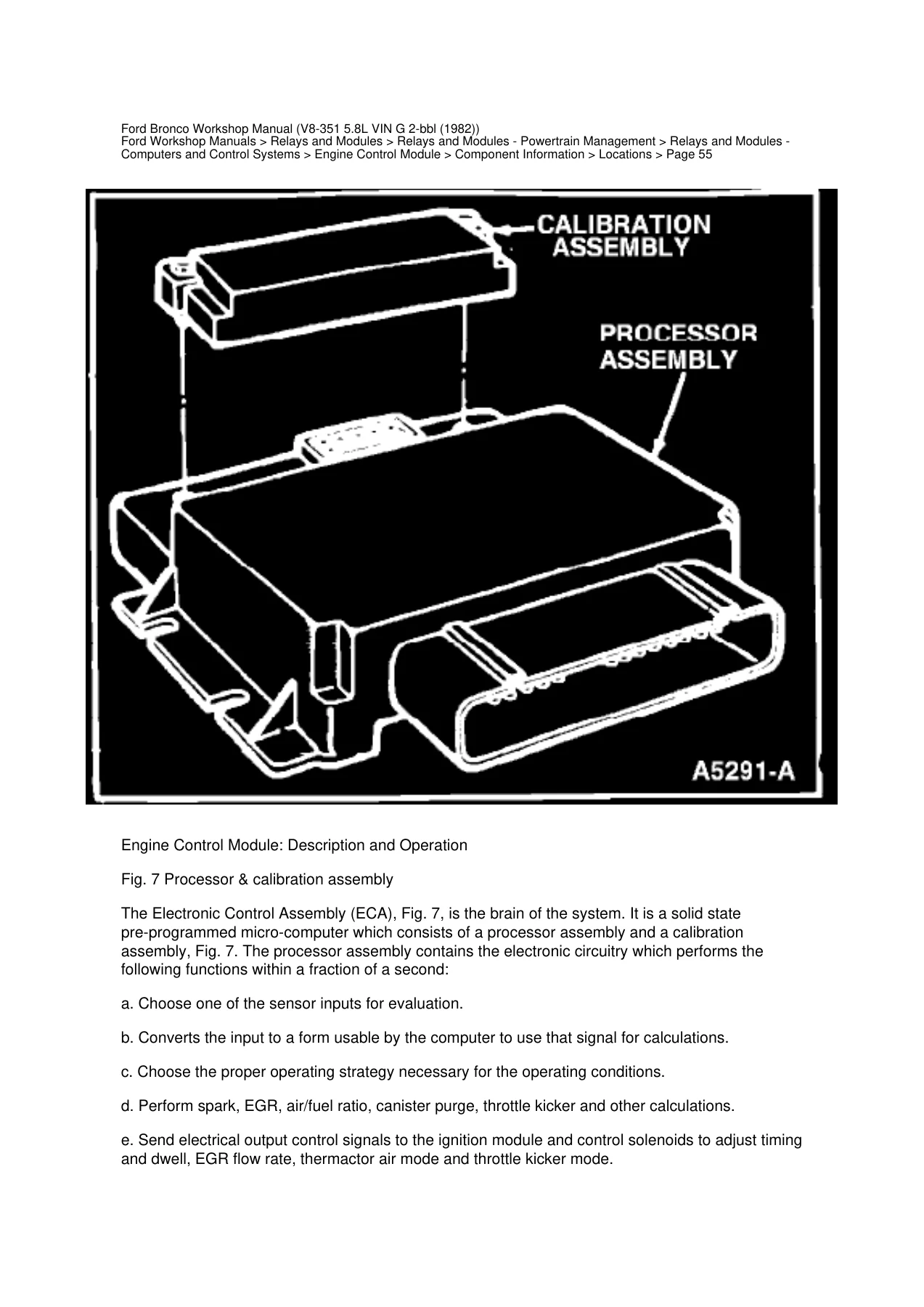 1982 Ford Bronco 5.8L V8 VIN G Workshop Manual PDF - Image 2