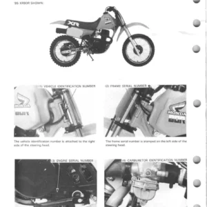 1985-1997 Honda XR80R XR100R Service Manual - Repair & Workshop PDF