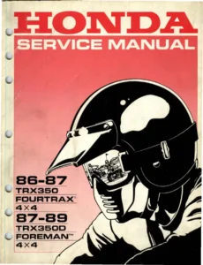 1986-1989 Honda TRX350 FourTrax 4x4 & TRX350D Foreman 4x4 Service Manual PDF
