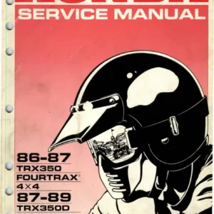1986-1989 Honda TRX350 FourTrax 4x4 & TRX350D Foreman 4x4 Service Manual PDF