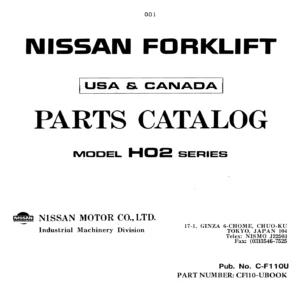 1986-1994 Nissan H02 Series Forklift Parts Catalog - USA & Canada PDF