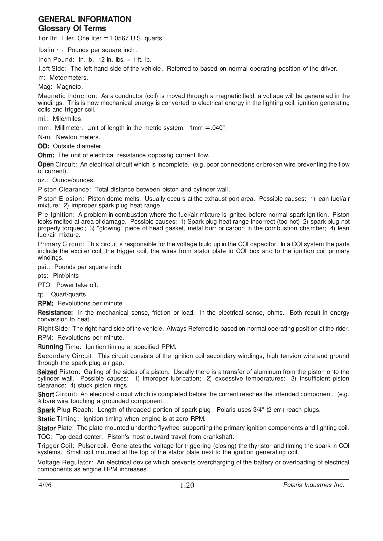 1992-1998 Polaris Personal Watercraft Service Manual PN 9912201 - Image 2