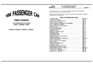 1994 Chrysler Dodge Plymouth Passenger Cars & Minivans Parts Catalog - P/A/S/J Body PDF