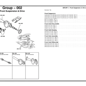 1997-1999 Jeep Wrangler TJ Parts Catalog - Illustrated Chassis Body Trim Guide