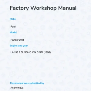 1998 Ford Ranger 2WD 2.5L SOHC VIN C Factory Workshop Manual