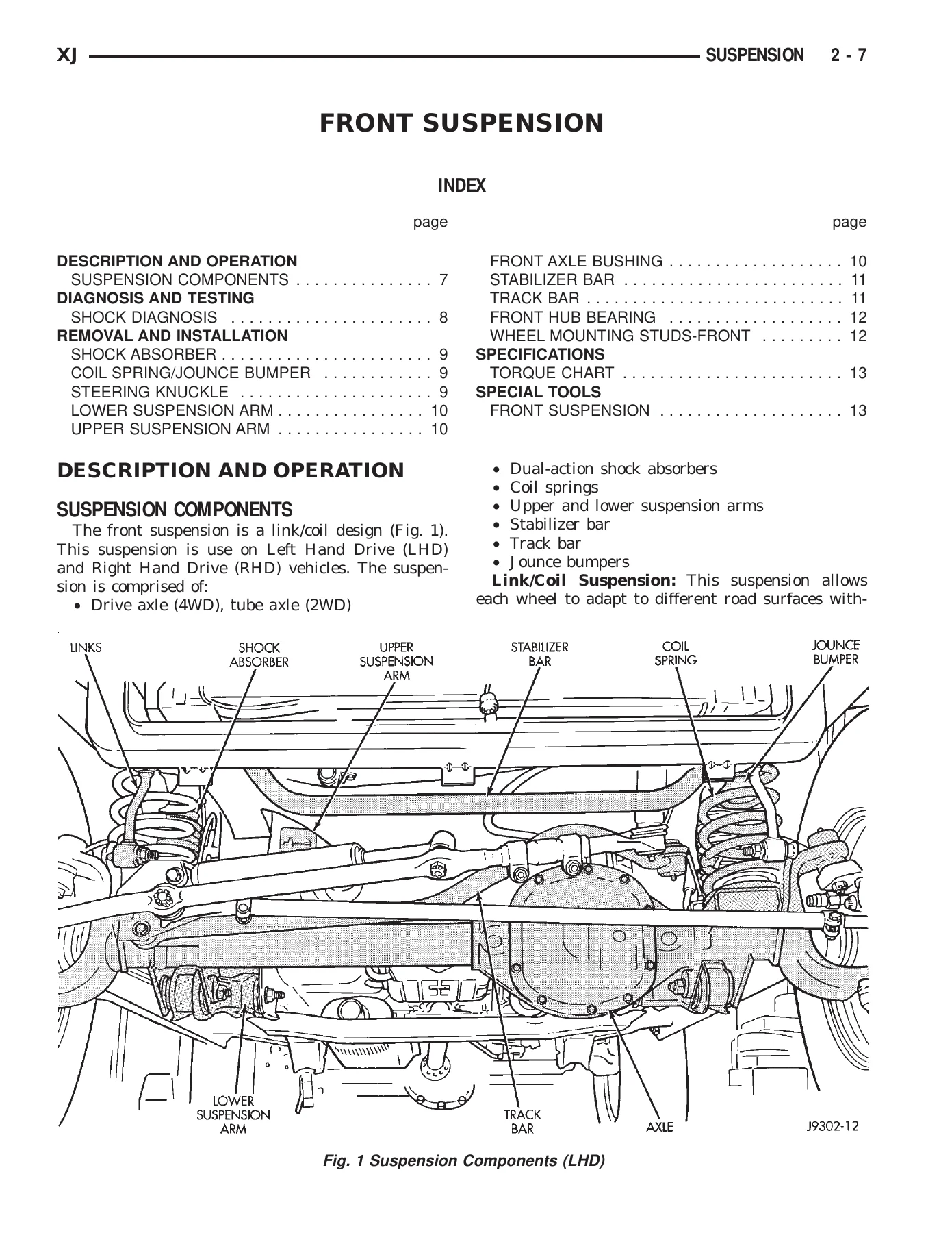 1999 Jeep Cherokee XJ Service Manual with 2.5L VM Diesel Supplements - Image 2
