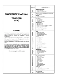 2000 Isuzu Trooper UX Workshop Manual - Complete 3.5L V6 Service & Repair PDF