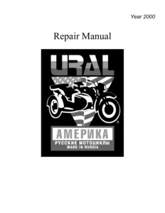 2000 URAL Motorcycle Factory Repair Manual - Sidecar, Solo & Sportsman Models PDF