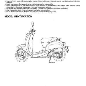 2002-2006 Honda CHF50 Metropolitan Service Manual