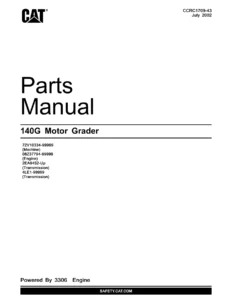 2002 Caterpillar 140G Motor Grader Parts Manual CCRC1709-43 PDF