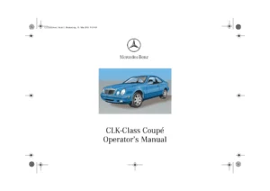 2002 Mercedes-Benz CLK 320 Coupe Operator's Manual USA Edition PDF