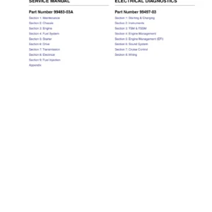 2003 Harley-Davidson FLT Touring Service & Electrical Diagnostics Manuals 99483-03A / 99497-03