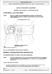 2006-2008 Honda Civic (Except Hybrid) Service & Repair Manual - Complete PDF Compilation