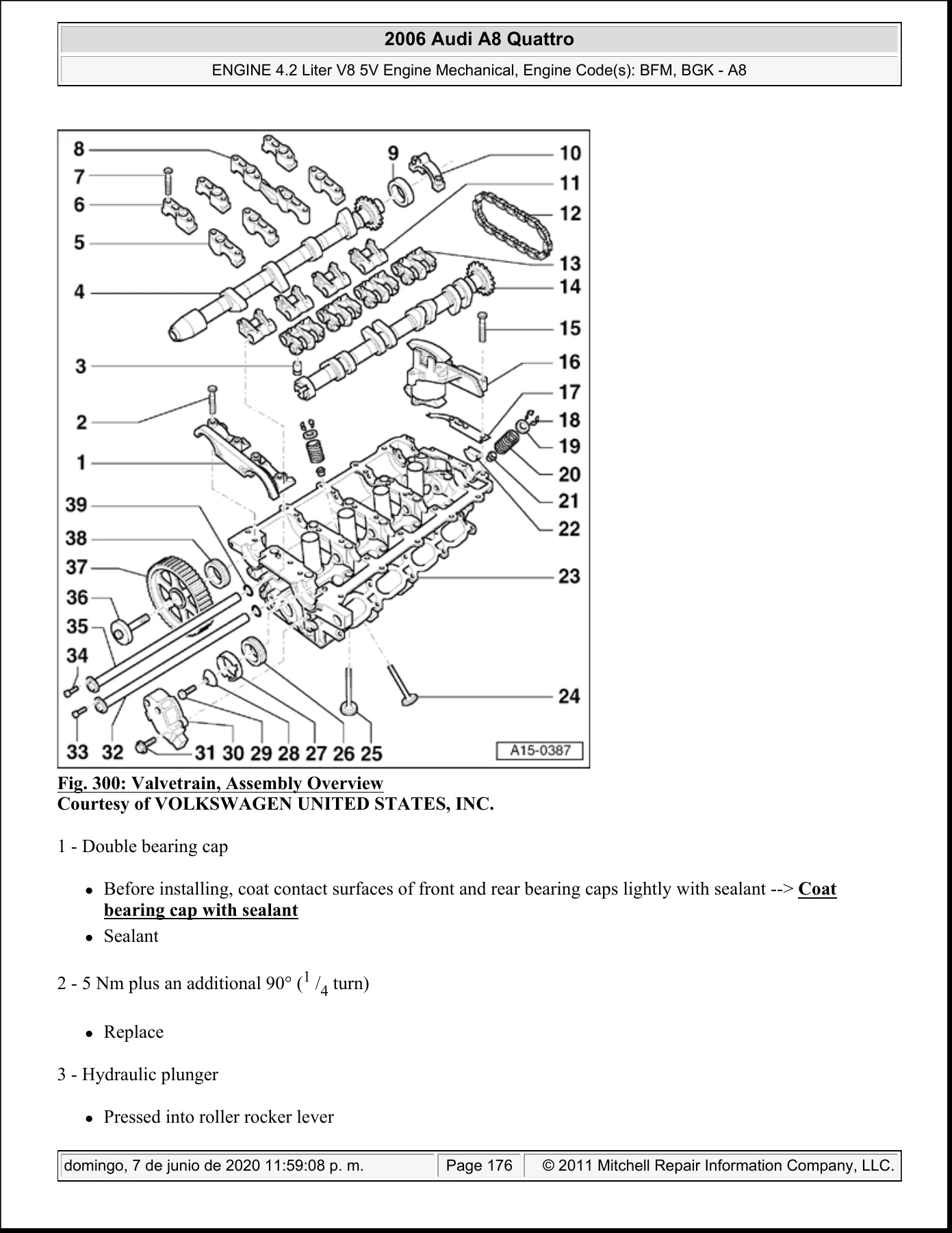 2006 Audi A8 Quattro 4.2L V8 BFM BGK Engine Mechanical Repair Manual - Image 3