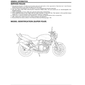 2006 Honda CB400SF Super Four & Super Bold' Or Service Manual Chapters 1-9 PDF