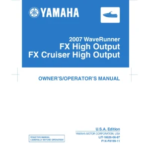 2007 Yamaha WaveRunner FX High Output FX Cruiser High Output Owner's Operator Manual