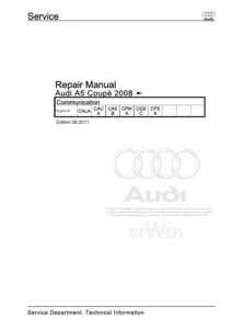 2008 Audi A5 Coupe Factory Repair Manual – MMI Infotainment, Navigation, Telephone & Sound Systems