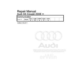 2008 Audi A5 Coupe Factory Repair Manual – MMI Infotainment, Navigation, Telephone & Sound Systems