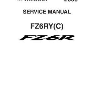 2009 Yamaha FZ6RY FZ6RYC Service Repair Manual - LIT-11616-22-77