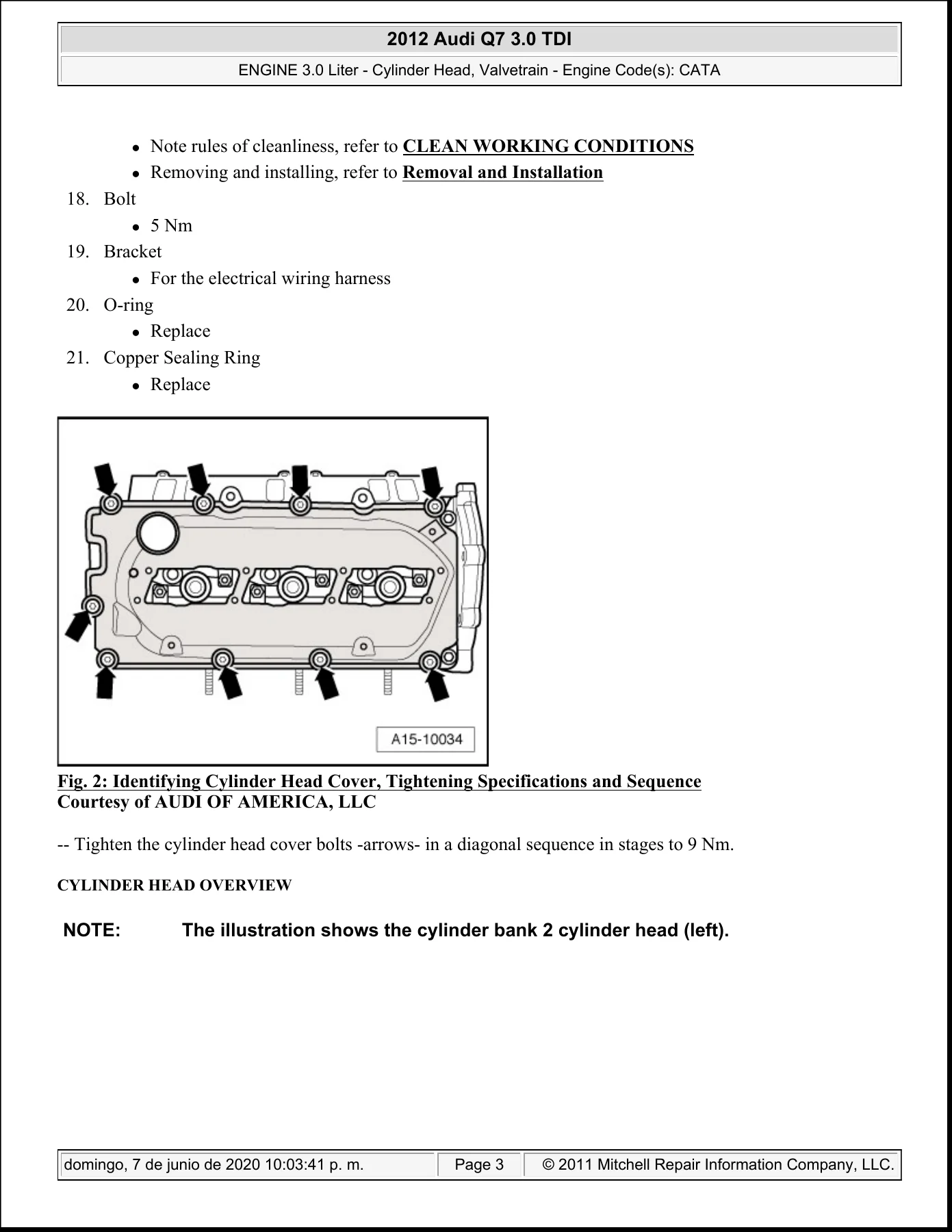 2012 Audi Q7 3.0 TDI Engine CATA Cylinder Head & Valvetrain Service Manual - PDF Download - Image 2