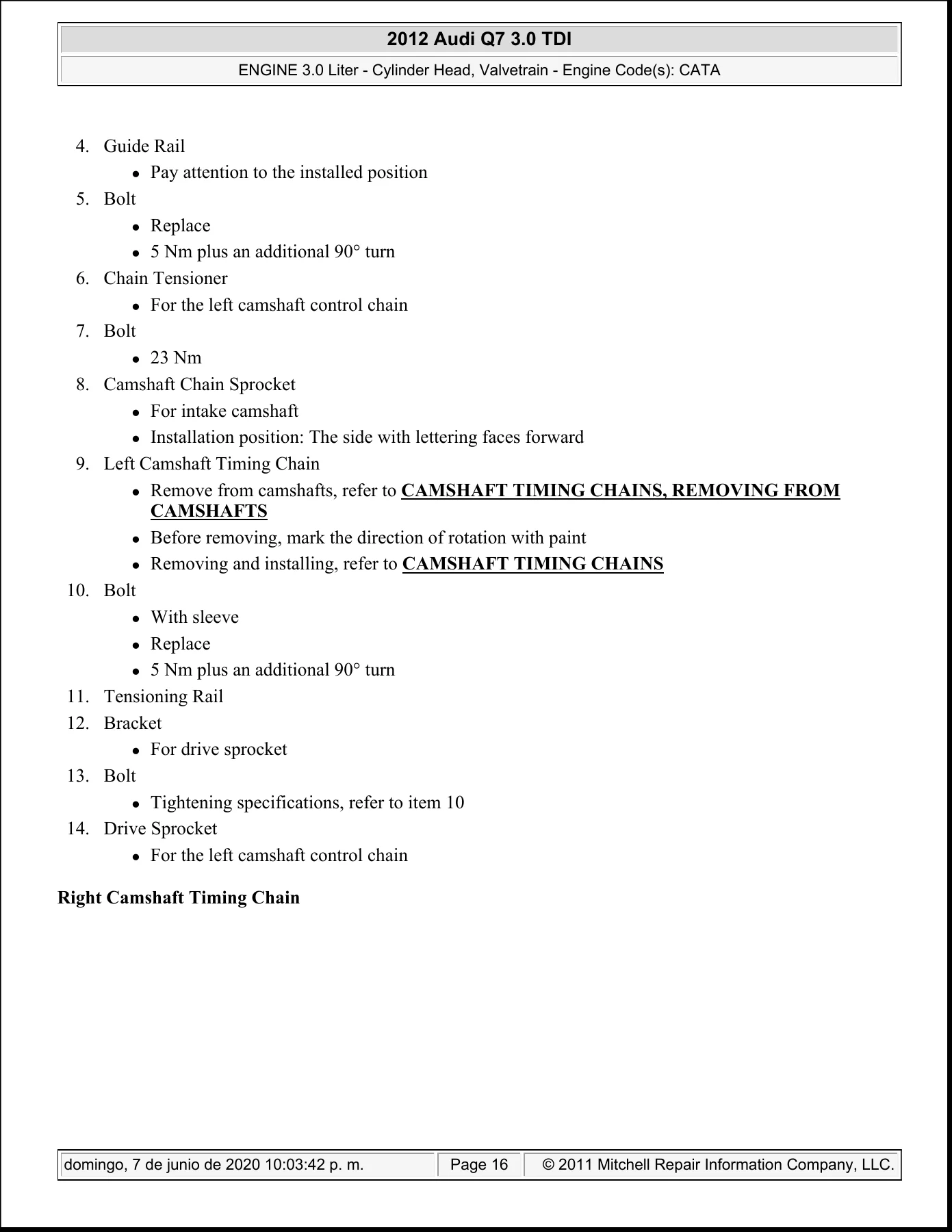 2012 Audi Q7 3.0 TDI Engine CATA Cylinder Head & Valvetrain Service Manual - PDF Download - Image 3