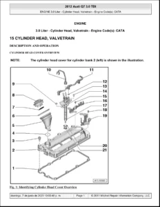 2012 Audi Q7 3.0 TDI Engine CATA Cylinder Head & Valvetrain Service Manual - PDF Download