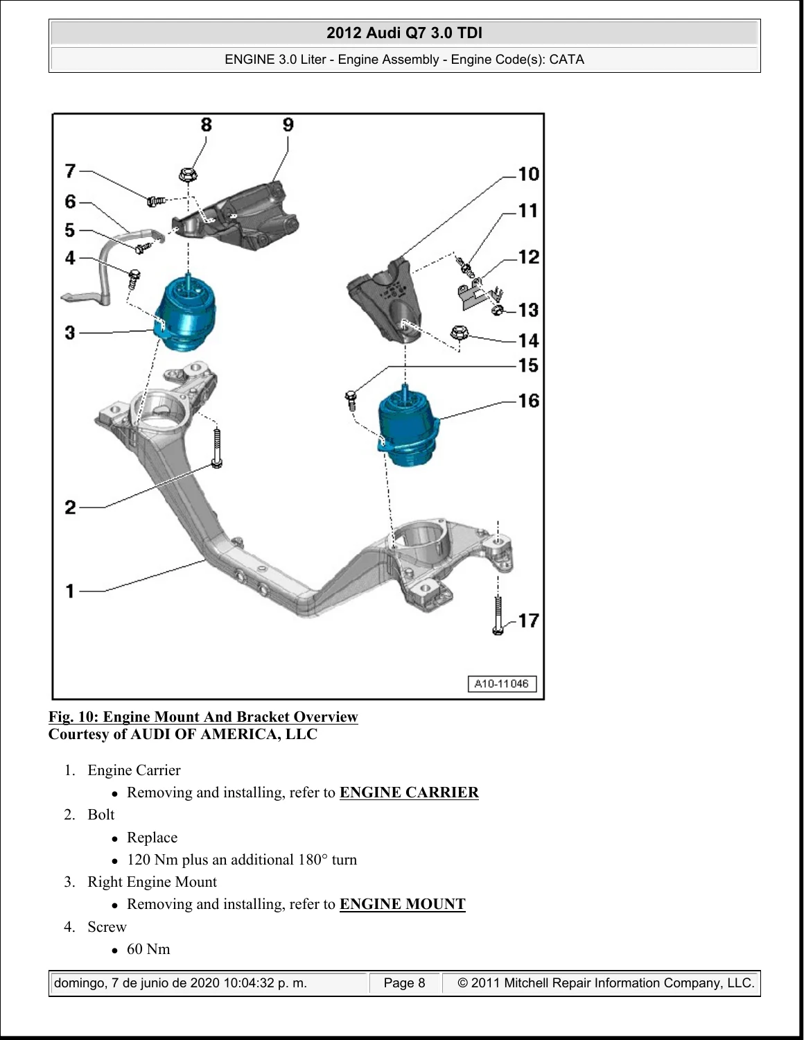 2012 Audi Q7 3.0 TDI Engine Service Repair Manual - CATA PDF - Image 2