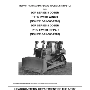 2012 Caterpillar D7R Series II Dozer Repair Parts & Special Tools Manual TM 5-2410-241-24P