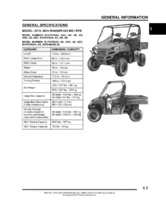 2013-2015 Polaris Ranger 800 4X4 Crew 6X6 Fullsize Service Manual