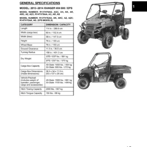2013-2015 Polaris Ranger 800 4X4 Crew 6X6 Fullsize Service Manual
