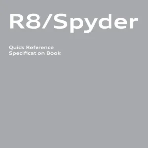 2014 Audi R8 and R8 Spyder Quick Reference Specification Book PDF