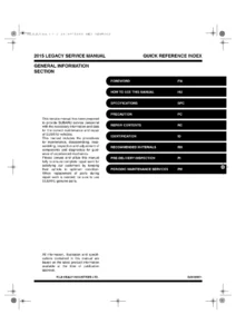 2015 Subaru Legacy and Outback Service Manual – 7,418-Page G2510BE1 Workshop Repair PDF